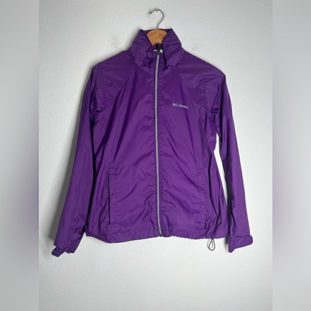 Columbia Women’s Purple Rein Windbreaker Hiking Hooded Jacket Size M